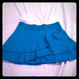 Girls aqua blue ruffled skort